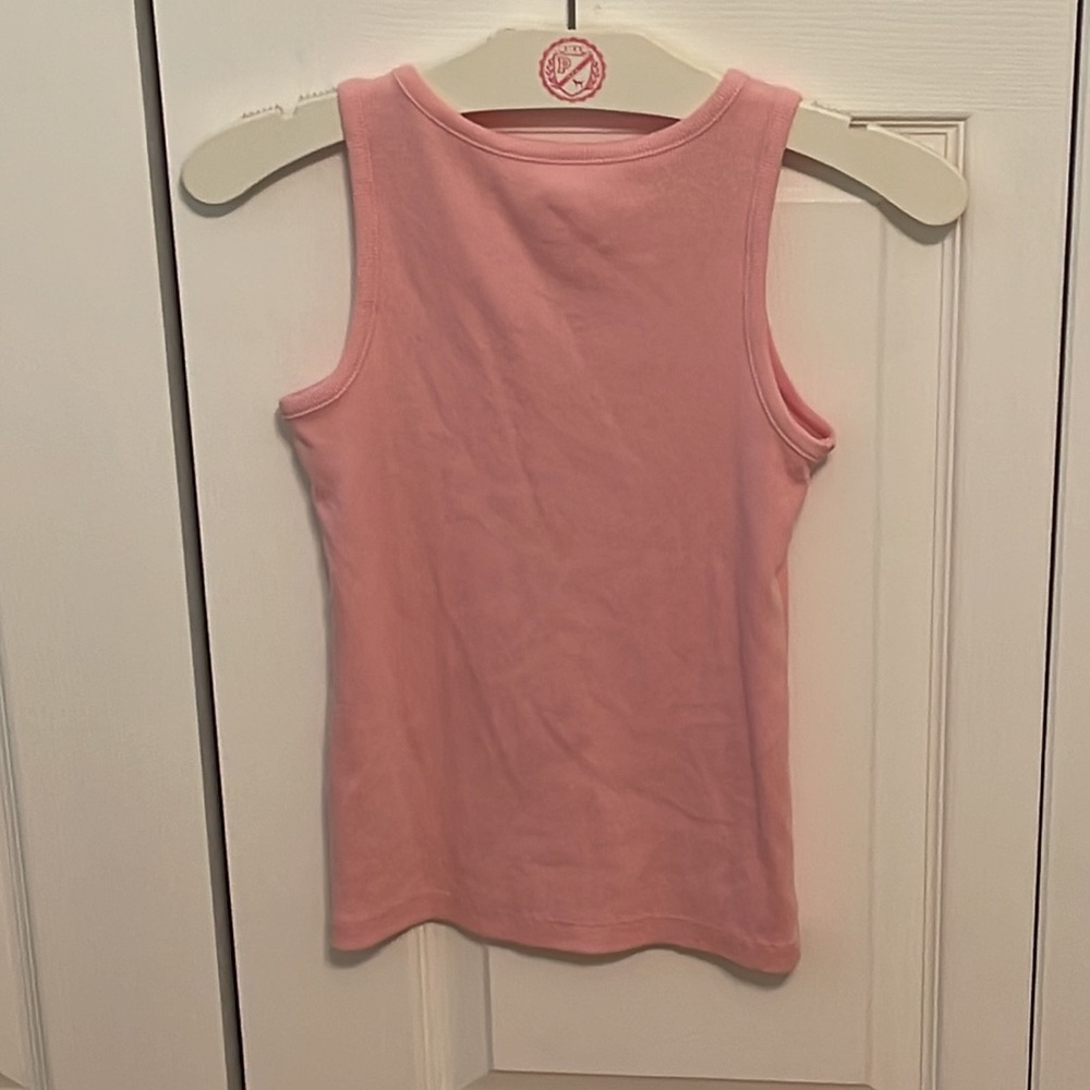 Girls Pink Rib Knit Tank Top - Picture 3 of 4